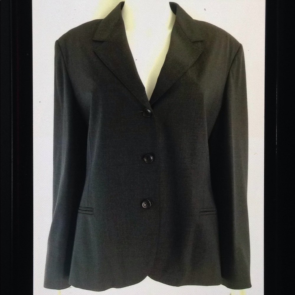 Kuhlman Wool Button Front Lined Career Blazer - image 1